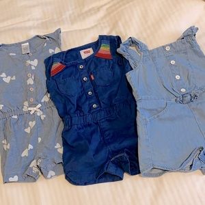 Bundle of Infant Denim Rompers